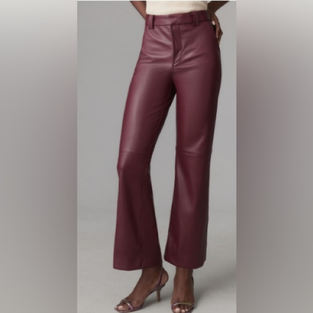 JOES JEANS The Mia Faux Leather Wide-Leg Crop Trousers - Sz 24